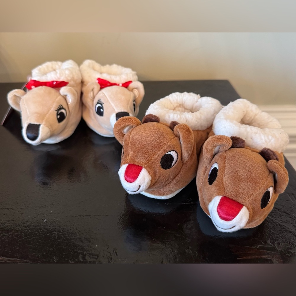 Rudolph The Red-Nosed Reindeer & Clarice Baby Booties NWT